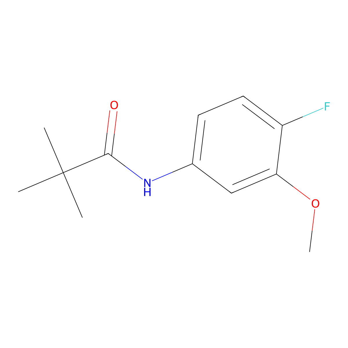 N-(4-fluoro-3-methoxyphenyl)pivalamide molecular structure, CAS 1258851-10-3