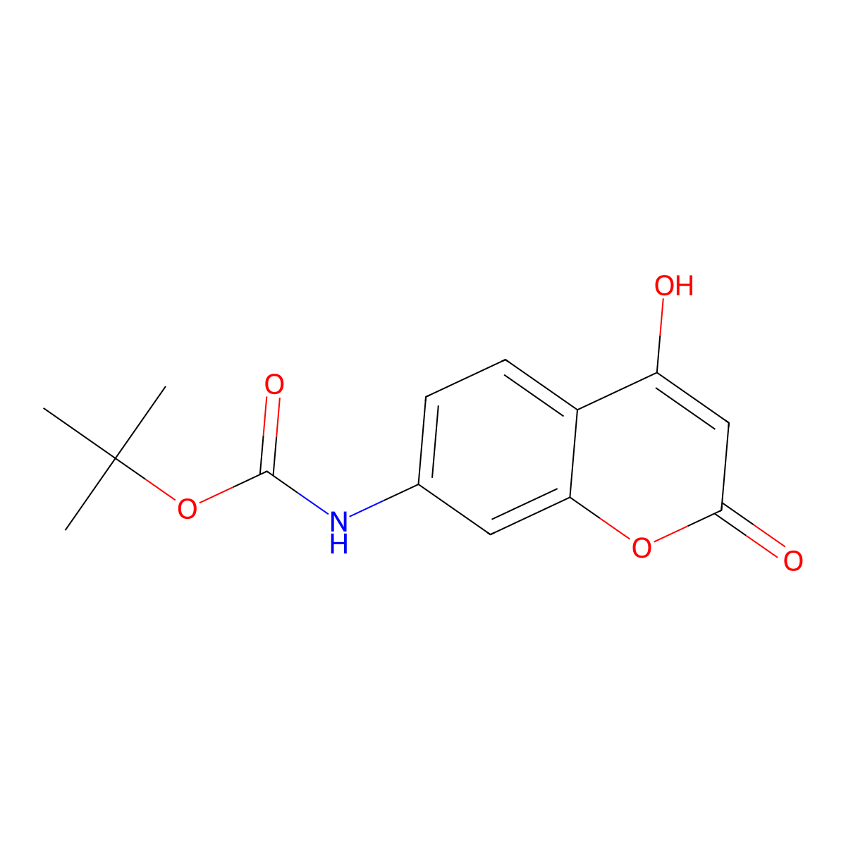 tert-butyl N-(4-hydroxy-2-oxo-2H-chromen-7-yl)carbamate molecular structure, CAS 1258868-23-3