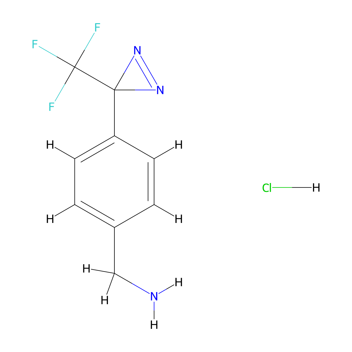 4-(3-(Trifluoromethyl)-3H-diazirin-3-yl)benzylamine Hydrochloride molecular structure, CAS 1258874-29-1