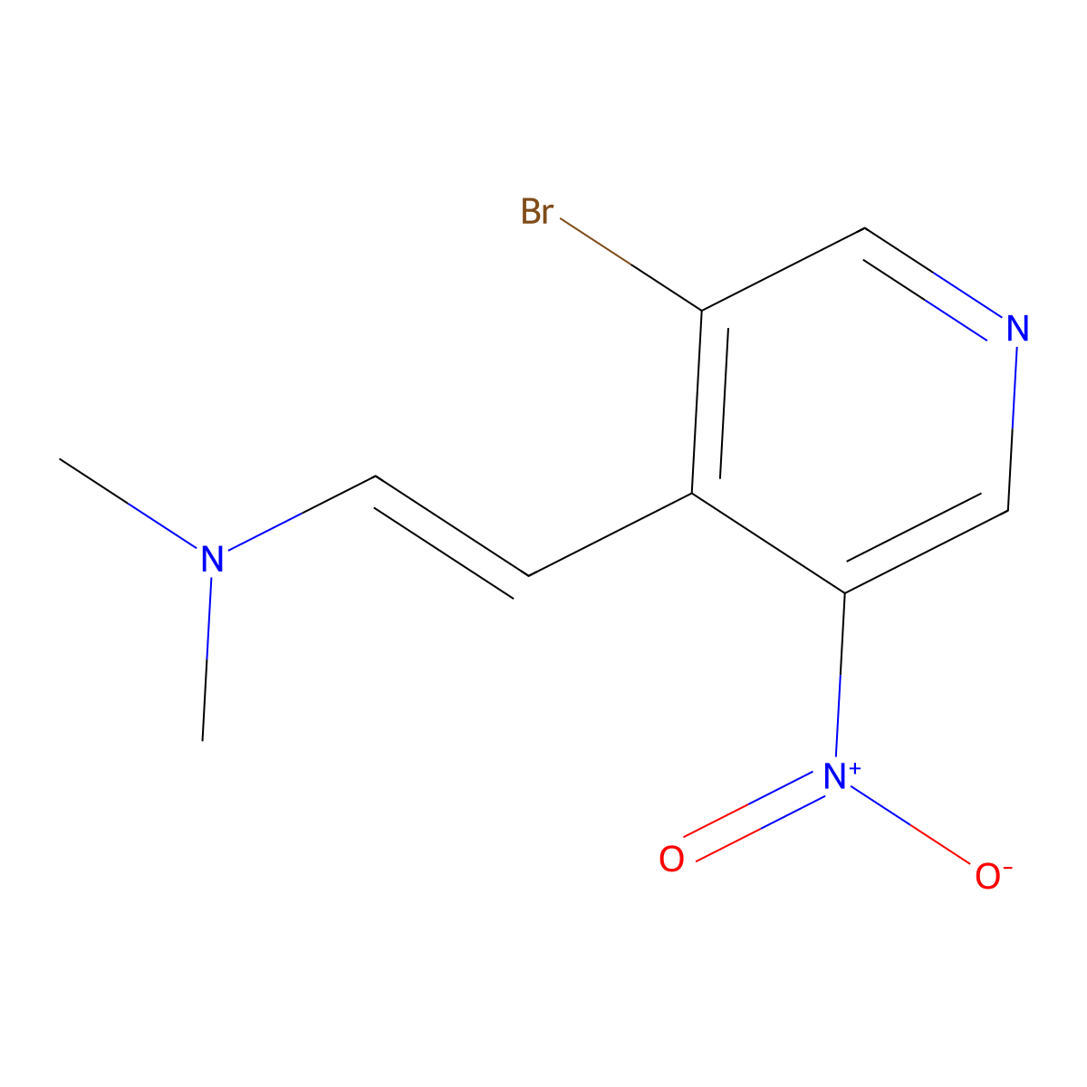 2-(3-Bromo-5-nitro-4-pyridinyl)-N,N-dimethylethenamine molecular structure, CAS 1258875-12-5