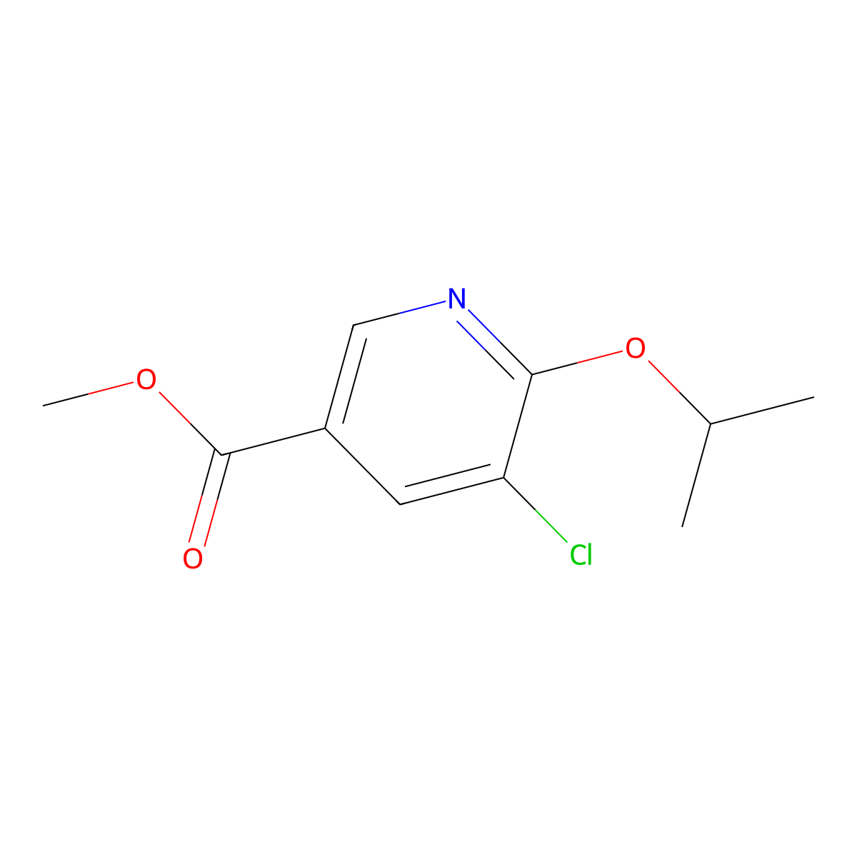 Methyl 5-chloro-6-isopropoxynicotinate molecular structure, CAS 1258875-29-4
