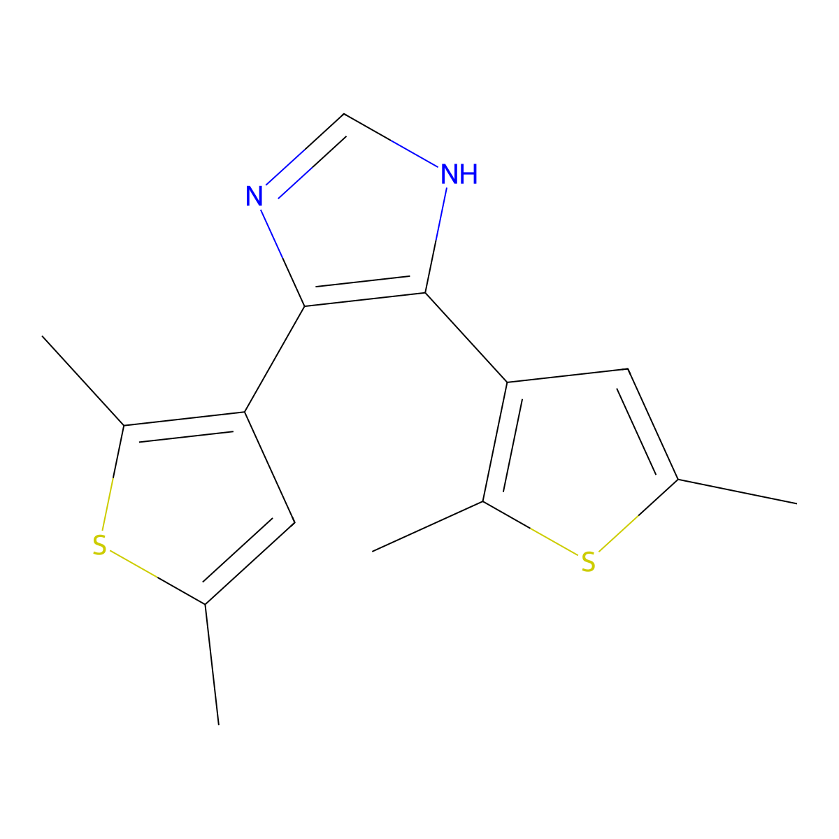 4,5-bis(2,5-dimethylthiophen-3-yl)-1H-imidazole molecular structure, CAS 1258875-31-8