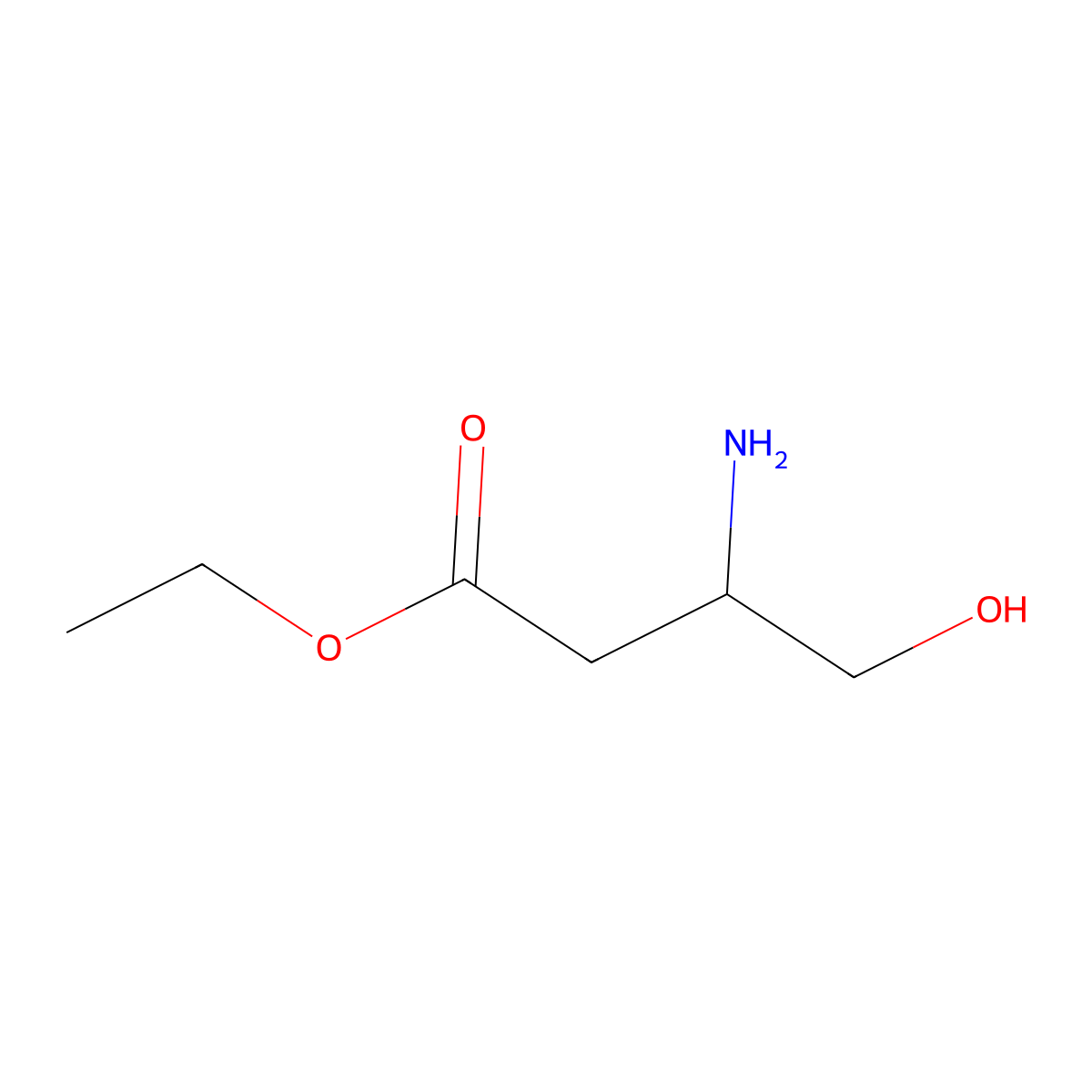 Ethyl 3-amino-4-hydroxybutanoate molecular structure, CAS 125888-77-9