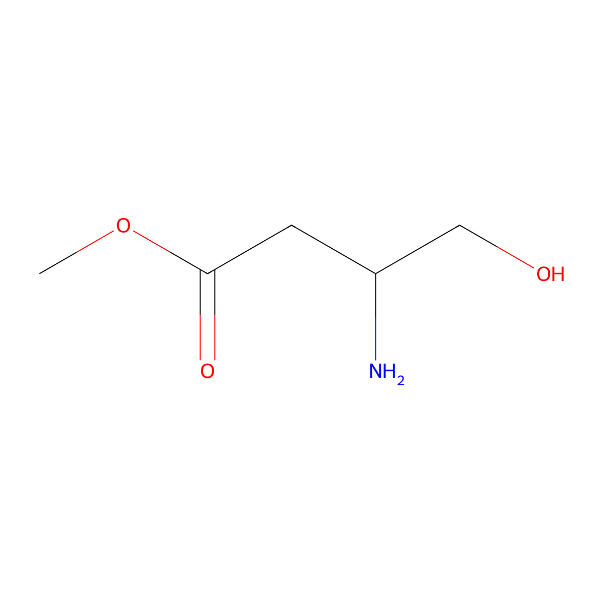Methyl 3-amino-4-hydroxybutanoate molecular structure, CAS 125888-79-1