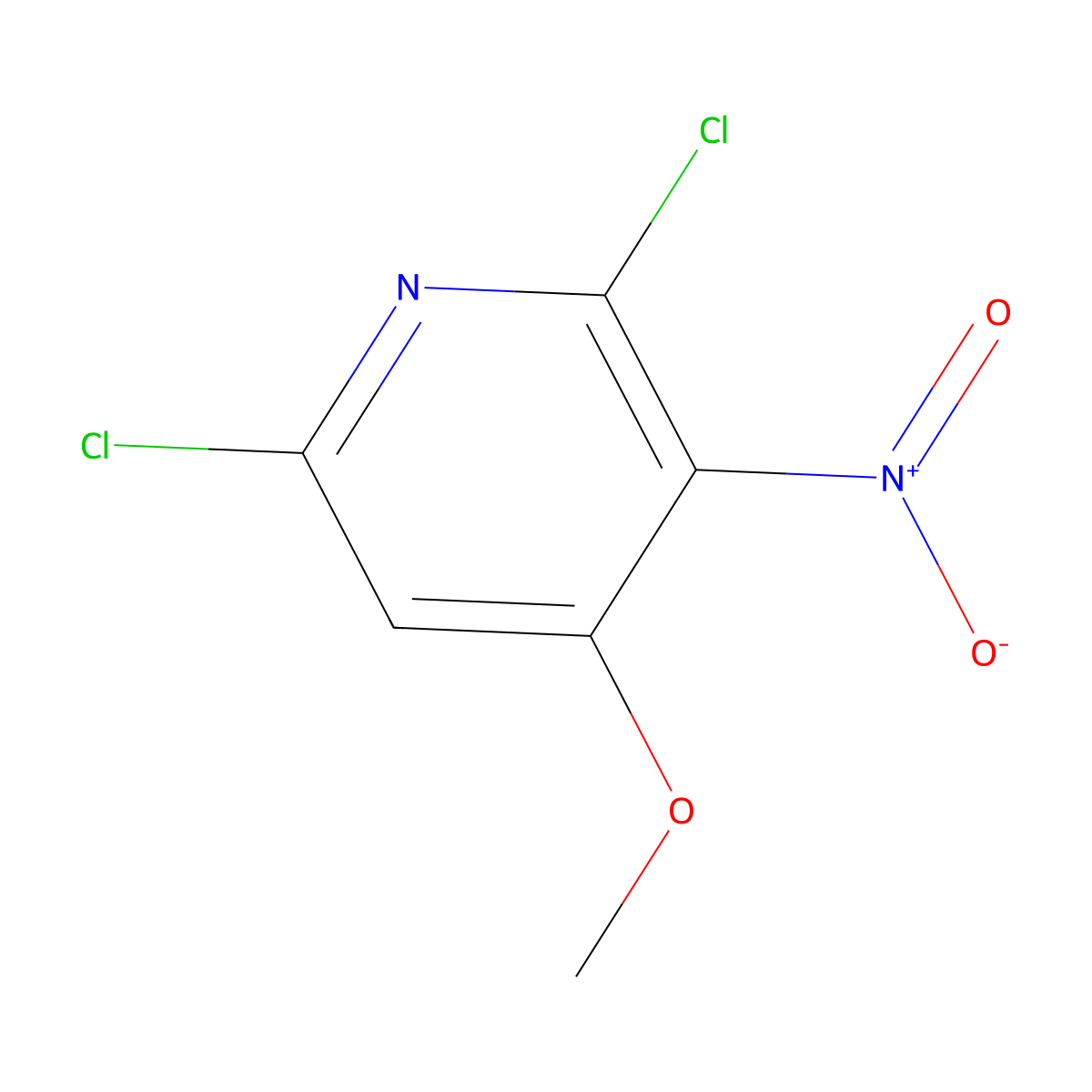 2,6-Dichloro-4-methoxy-3-nitropyridine molecular structure, CAS 1258884-26-2