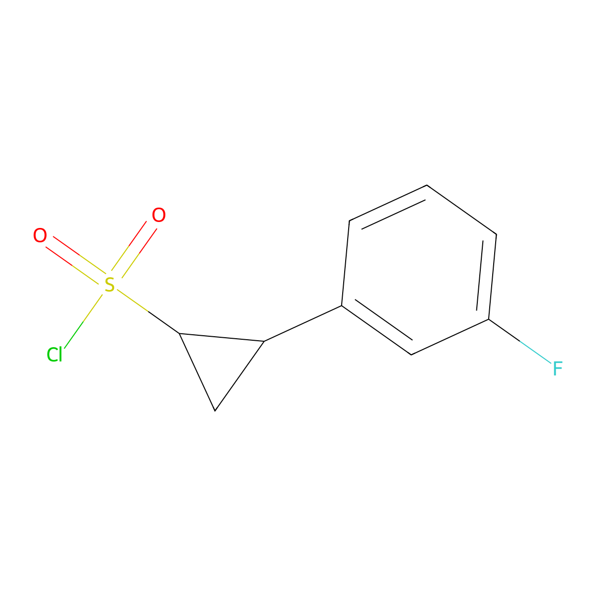2-(3-Fluorophenyl)cyclopropane-1-sulfonyl chloride molecular structure, CAS 1258884-77-3