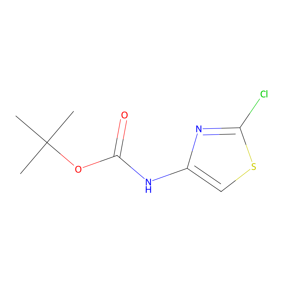 tert-Butyl (2-chlorothiazol-4-yl)carbamate molecular structure, CAS 1258934-67-6
