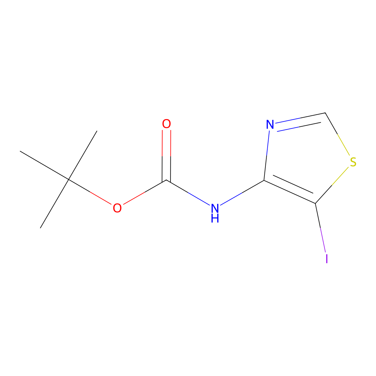 tert-Butyl (5-iodothiazol-4-yl)carbamate molecular structure, CAS 1258934-68-7