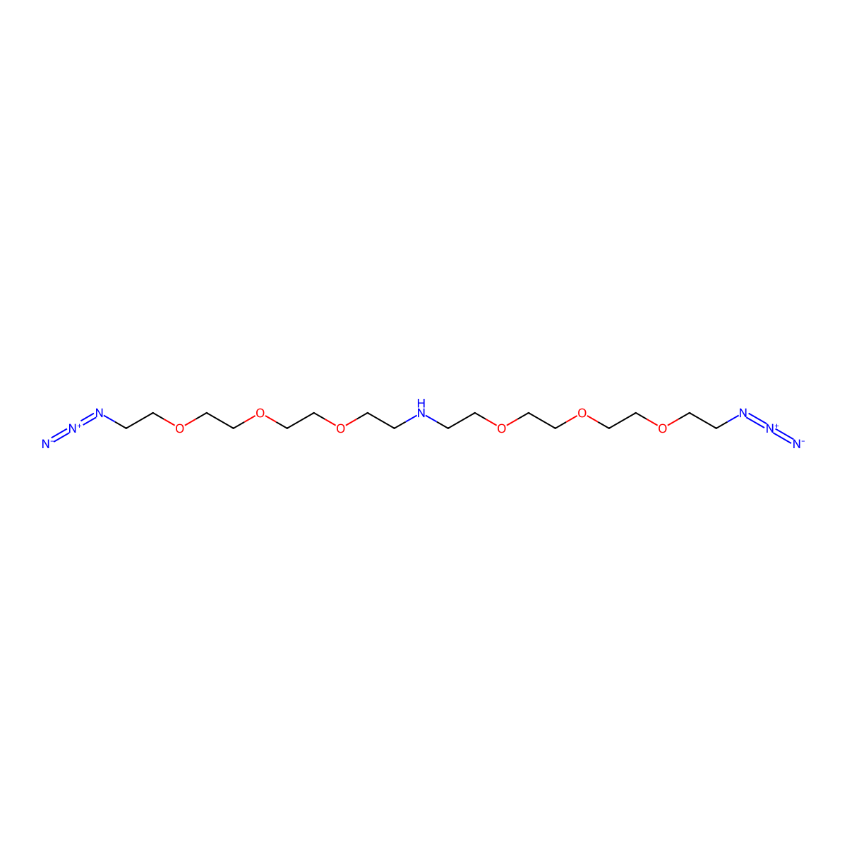 NH-bis(PEG3-azide) molecular structure, CAS 1258939-39-7