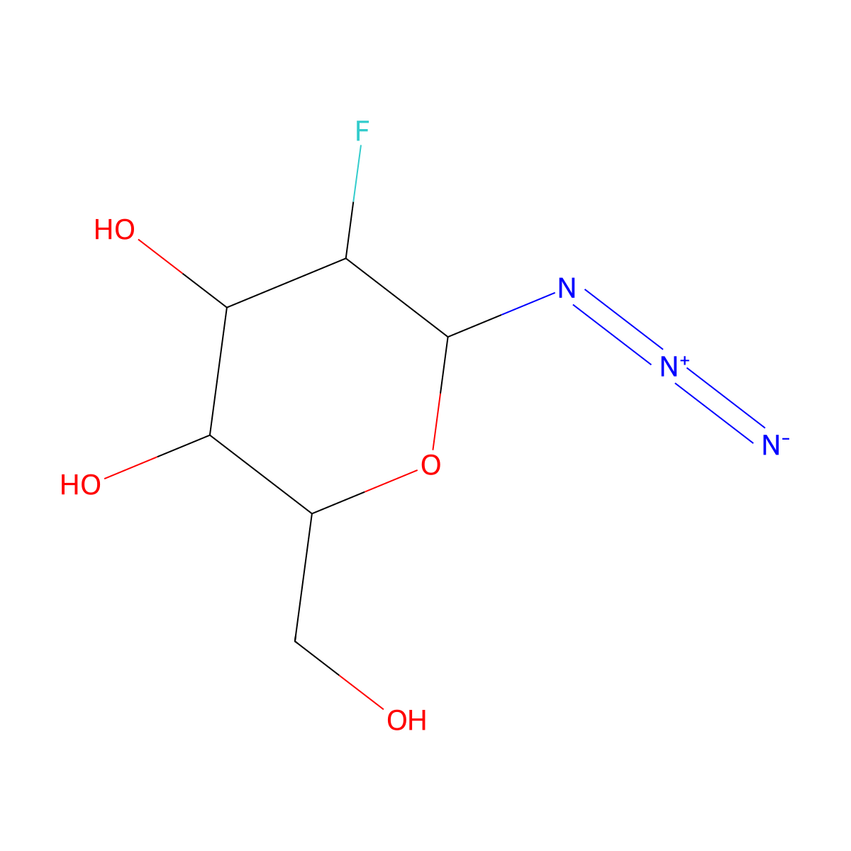 2-Deoxy-2-fluoro-b-D-mannopyranosyl azide molecular structure, CAS 1258940-80-5