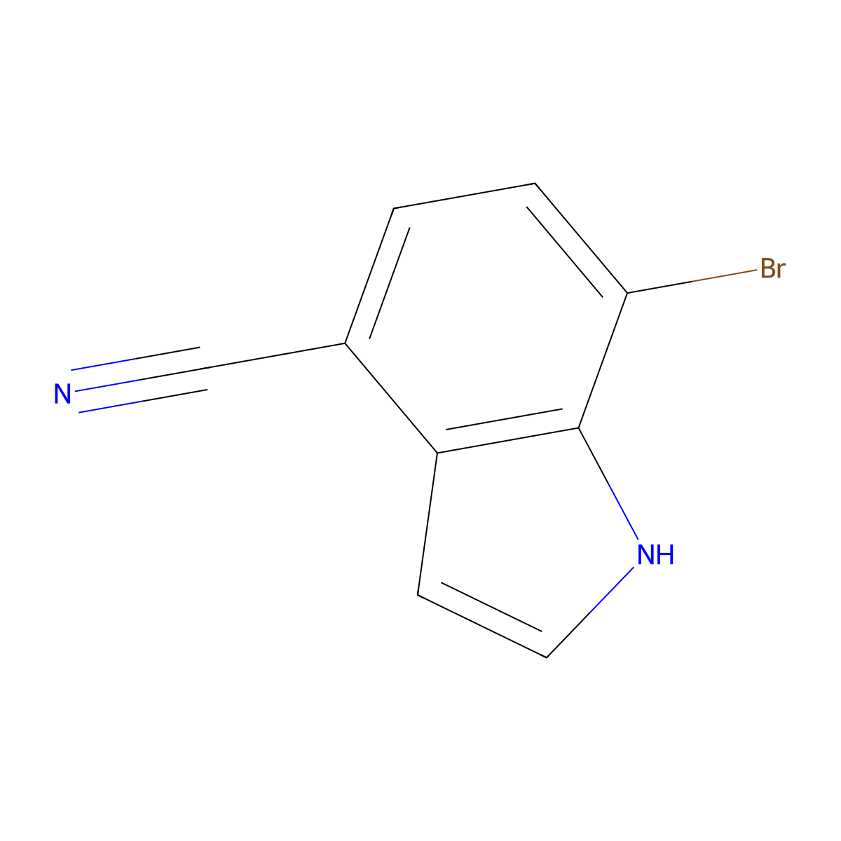 7-bromo-1H-indole-4-carbonitrile molecular structure, CAS 1258959-58-8