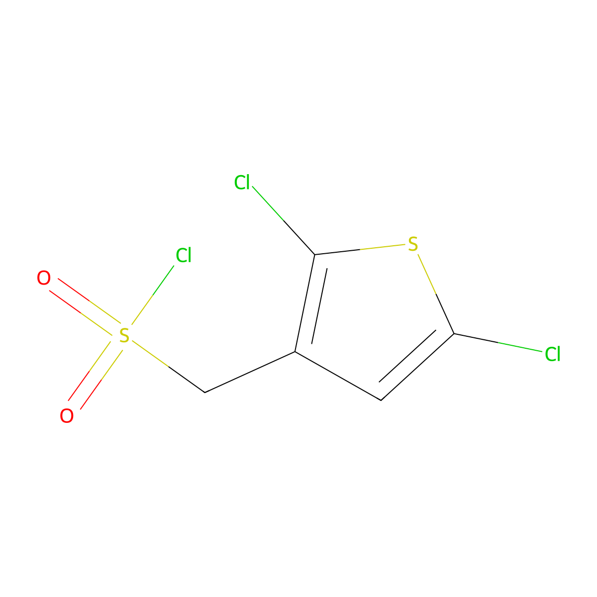 (2,5-Dichlorothiophen-3-yl)methanesulfonyl chloride molecular structure, CAS 125897-99-6