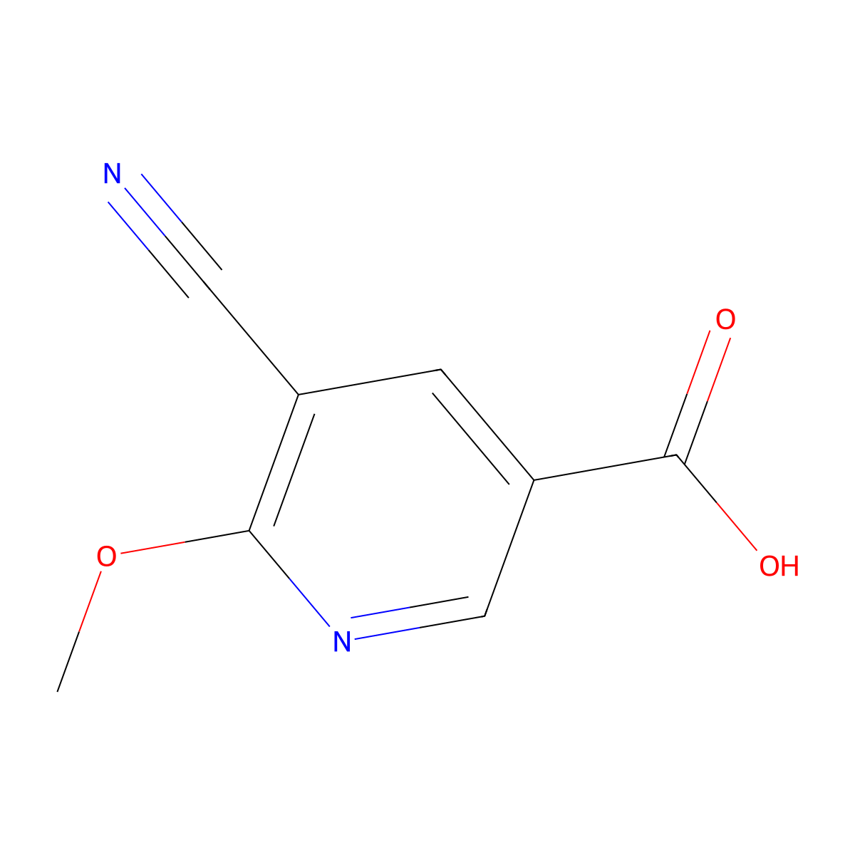 5-Cyano-6-methoxynicotinic acid molecular structure, CAS 1258972-98-3