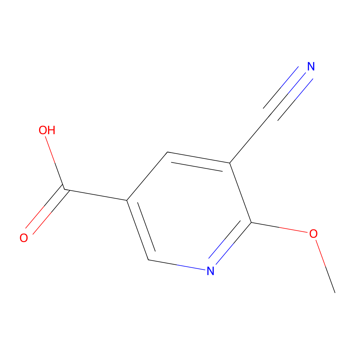 5-Cyano-6-methoxynicotinic acid molecular structure, CAS 1258972-98-3