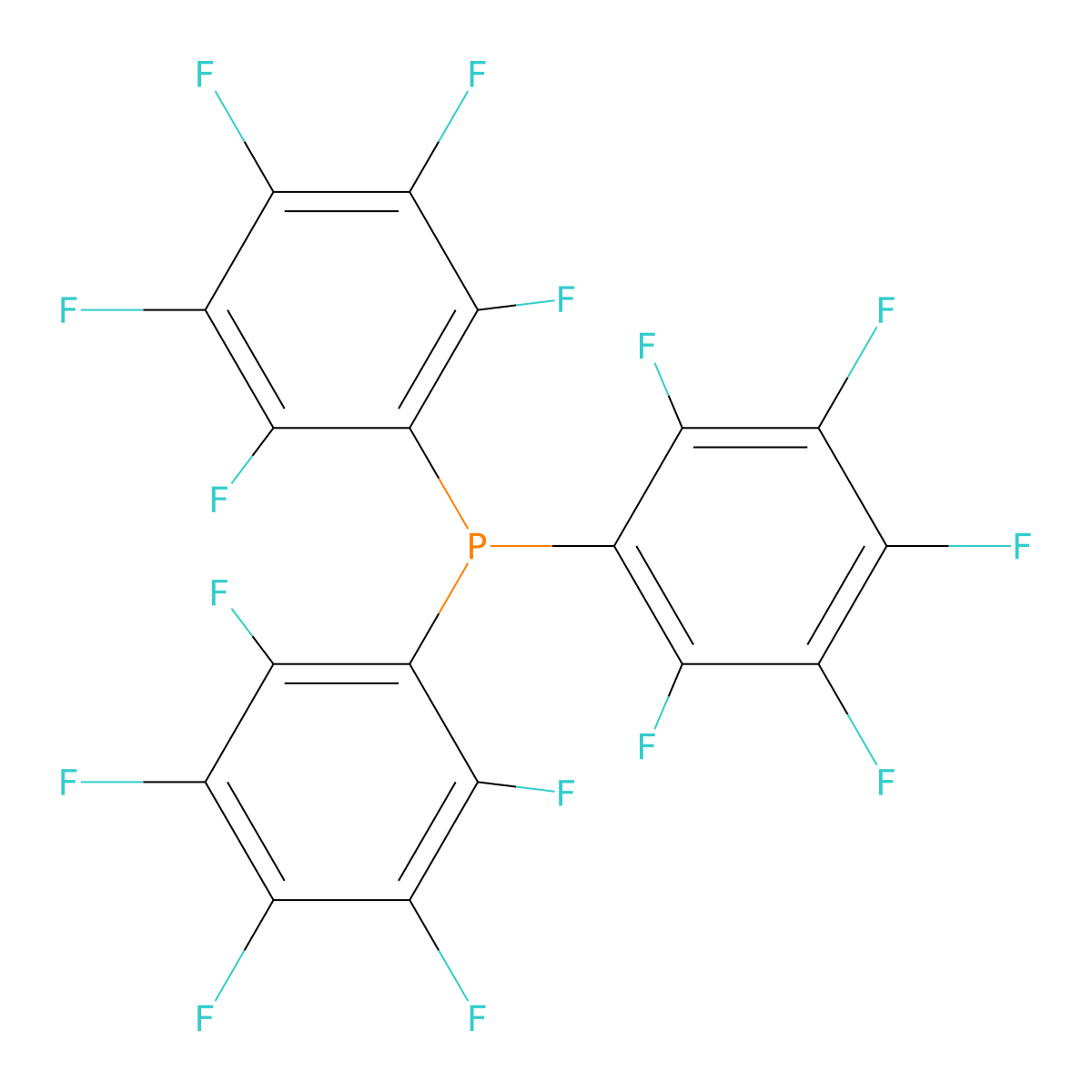 Tris(perfluorophenyl)phosphine , Tris(pentafluorophenyl)phosphine molecular structure, CAS 1259-35-4