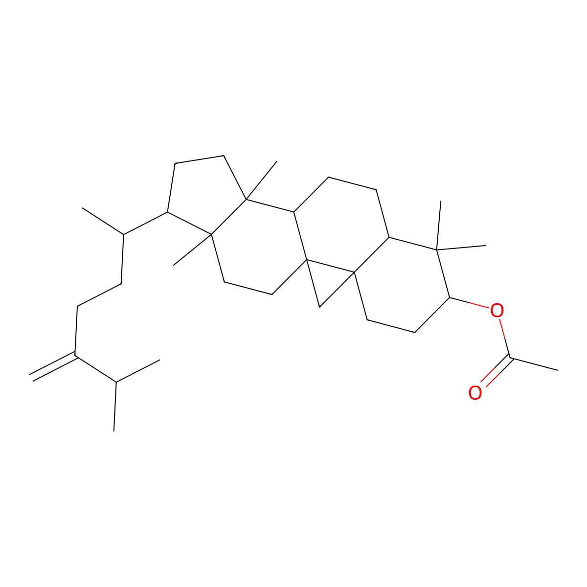 24-Methylenecycloartanol acetate molecular structure, CAS 1259-94-5