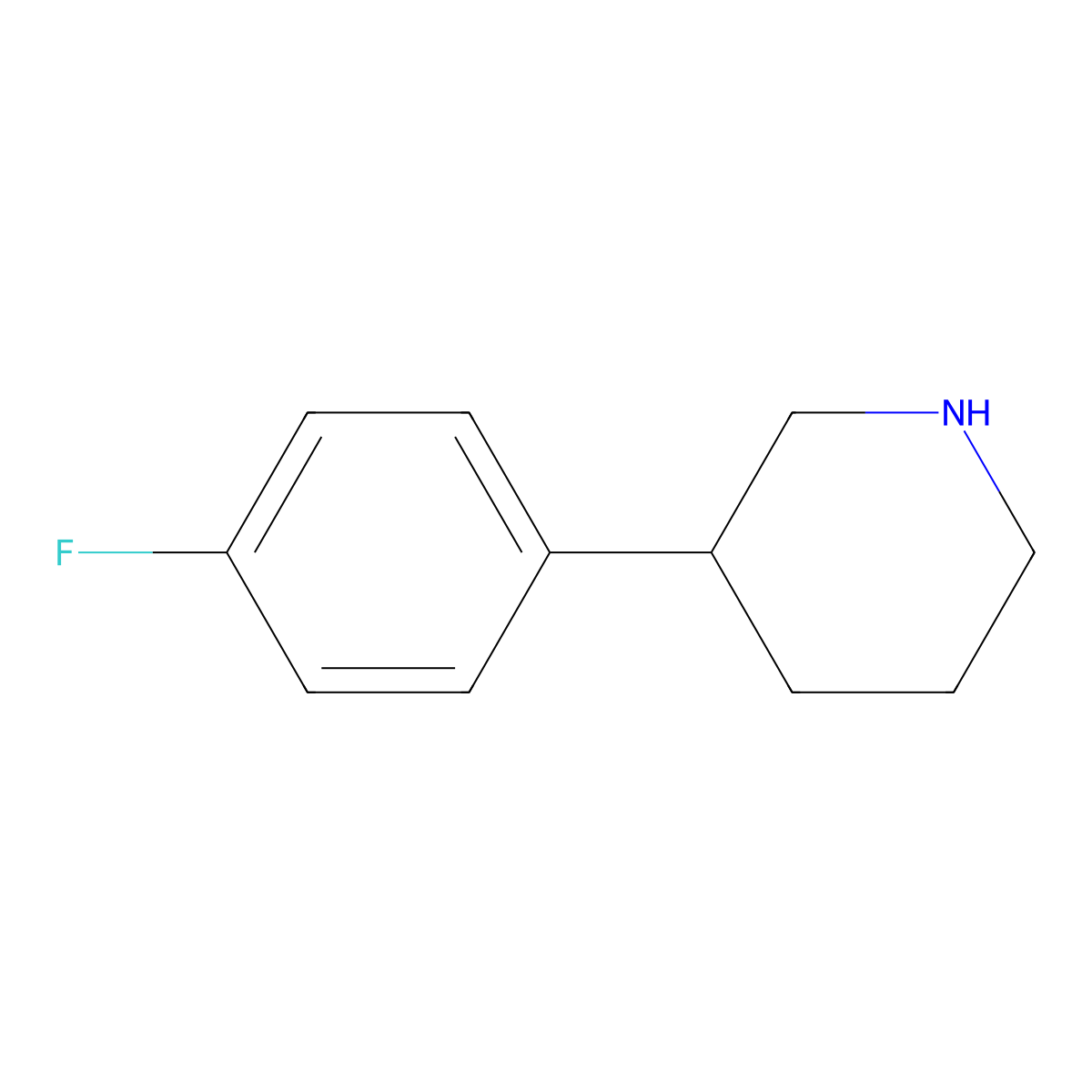 (R)-3-(4-Fluorophenyl)piperidine molecular structure, CAS 1259007-80-1