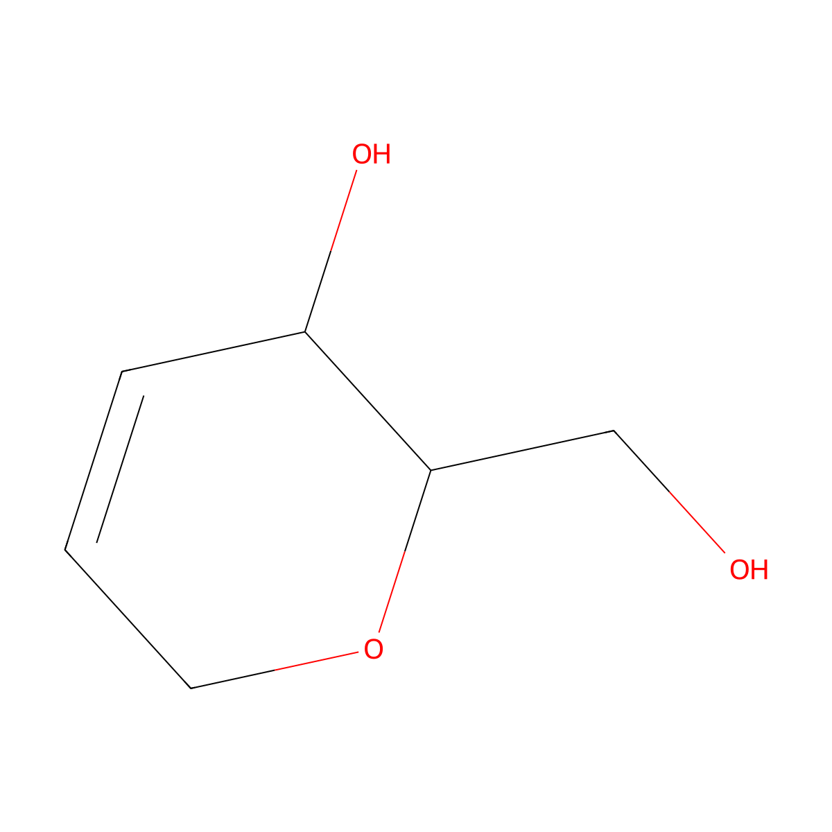 (2R,3S)-2-(Hydroxymethyl)-3,6-dihydro-2H-pyran-3-ol molecular structure, CAS 125901-90-8