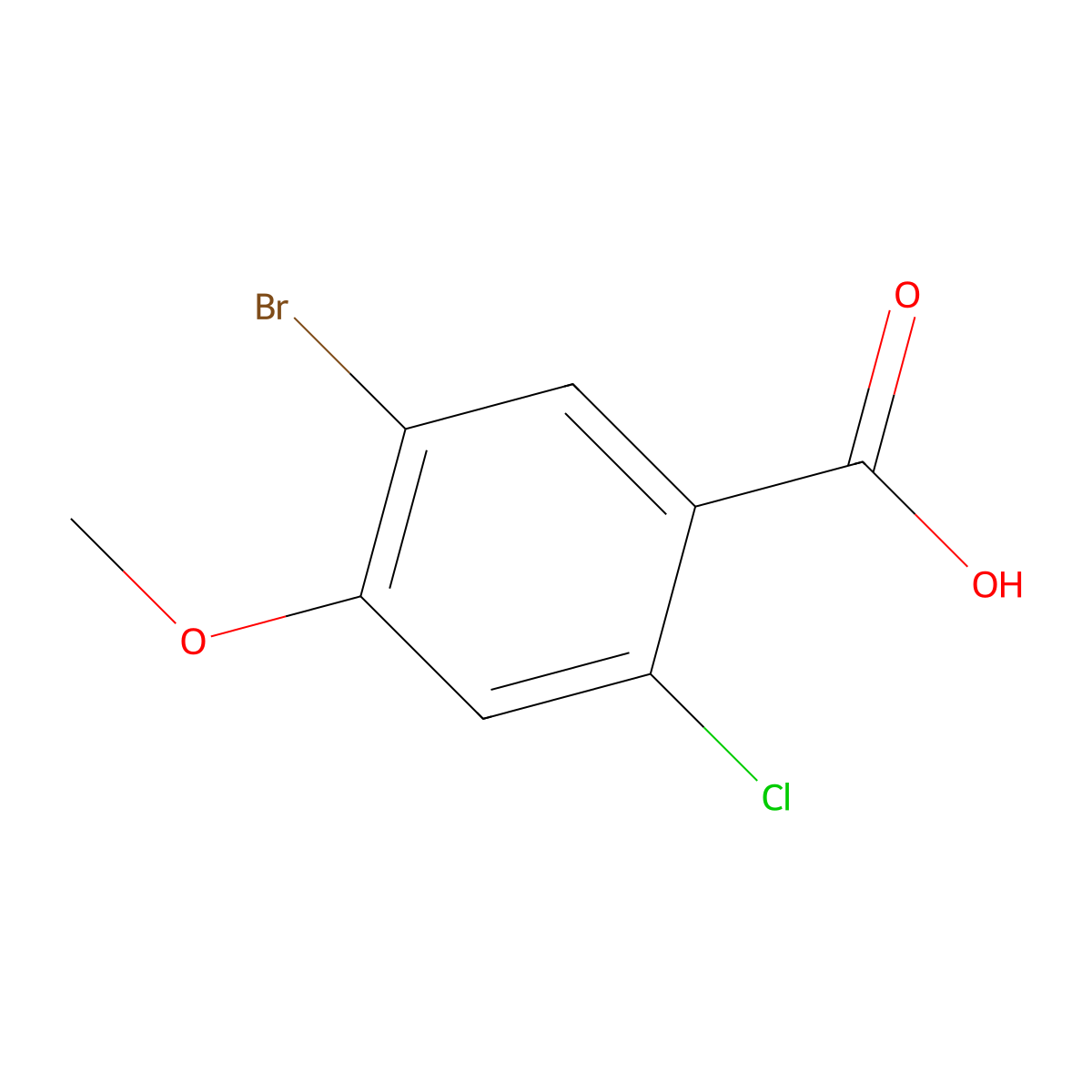 5-Bromo-2-chloro-4-methoxybenzoic acid molecular structure, CAS 1259020-48-8