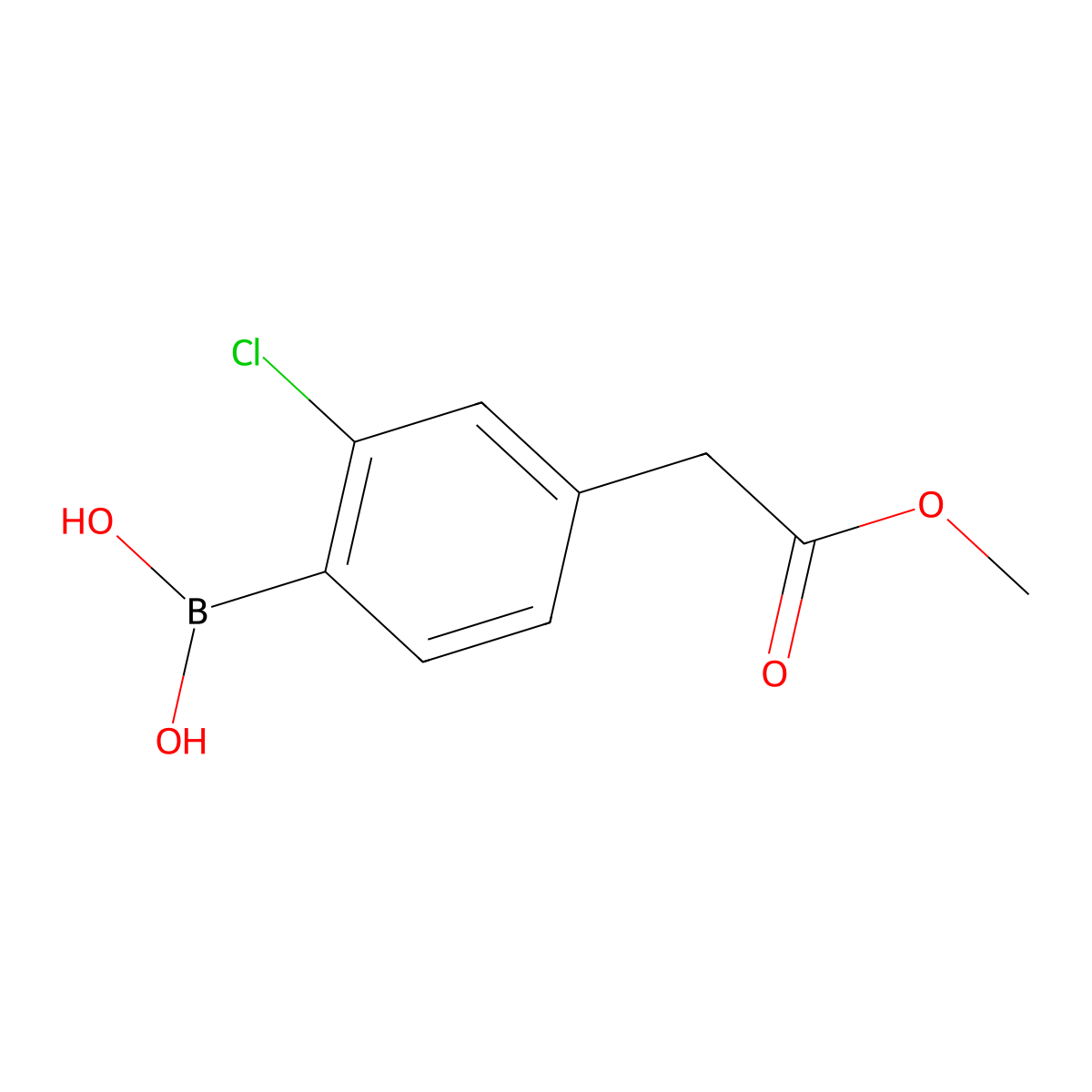 (2-Chloro-4-(2-methoxy-2-oxoethyl)phenyl)boronic acid molecular structure, CAS 1259022-52-0