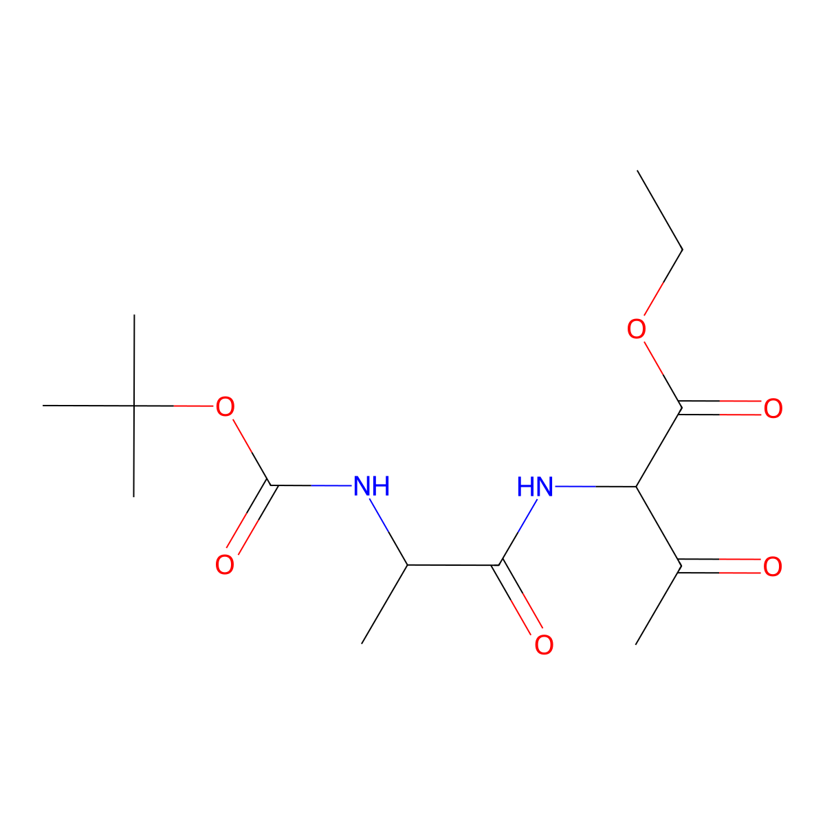 Ethyl 2-(2-((tert-butoxycarbonyl)amino)propanamido)-3-oxobutanoate molecular structure, CAS 1259022-54-2