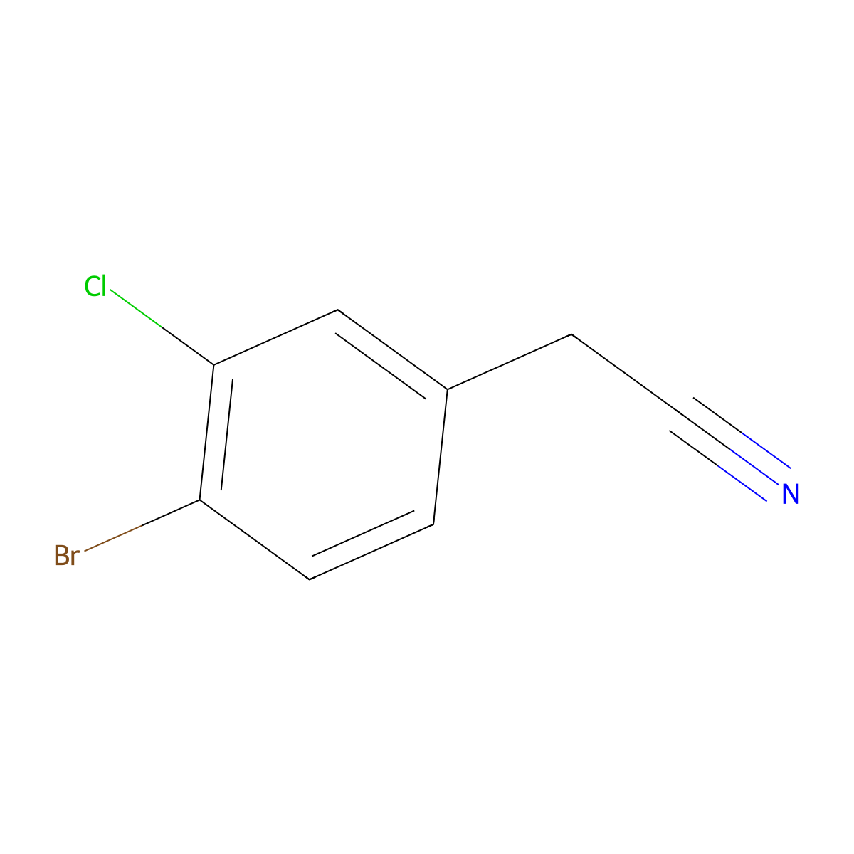 (4-Bromo-3-chlorophenyl)acetonitrile molecular structure, CAS 1259023-29-4