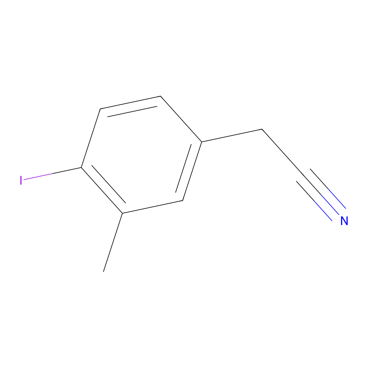 2-(4-Iodo-3-methylphenyl)acetonitrile molecular structure, CAS 1259023-88-5