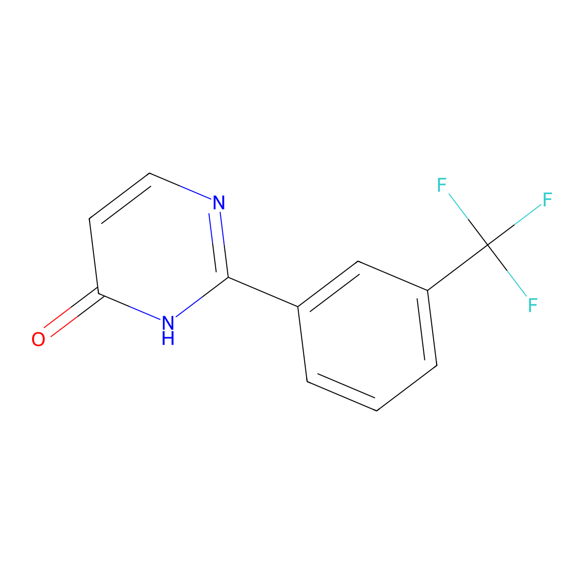 2-(3-(Trifluoromethyl)phenyl)-3,4-dihydropyrimidin-4-one molecular structure, CAS 125903-84-6