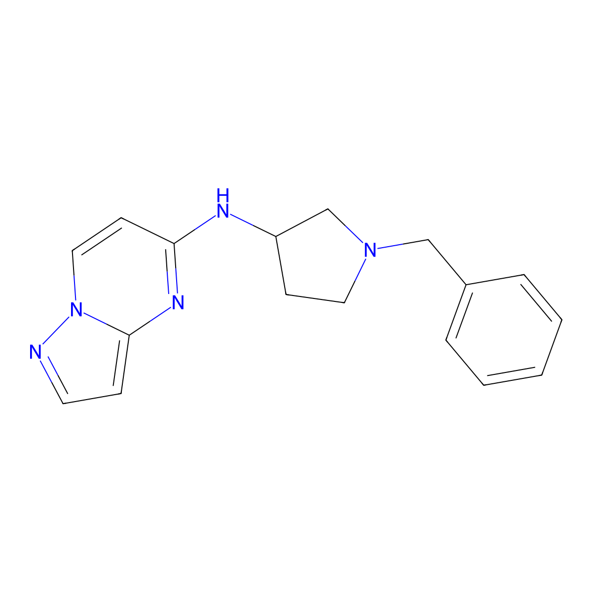 N-[(3R)-1-(Phenylmethyl)-3-pyrrolidinyl]pyrazolo[1,5-a]pyrimidin-5-amine molecular structure, CAS 1259034-82-6