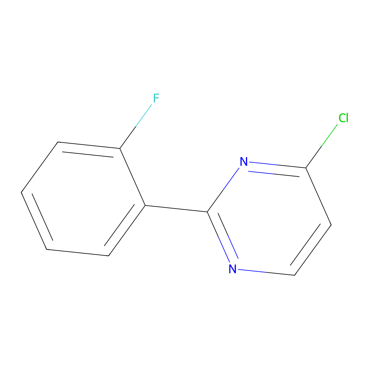4-Chloro-2-(2-fluorophenyl)pyrimidine molecular structure, CAS 125904-00-9