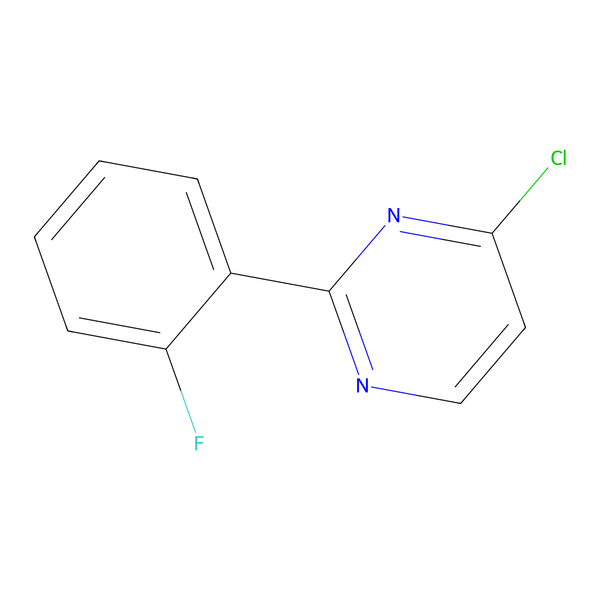 4-Chloro-2-(2-fluorophenyl)pyrimidine molecular structure, CAS 125904-00-9