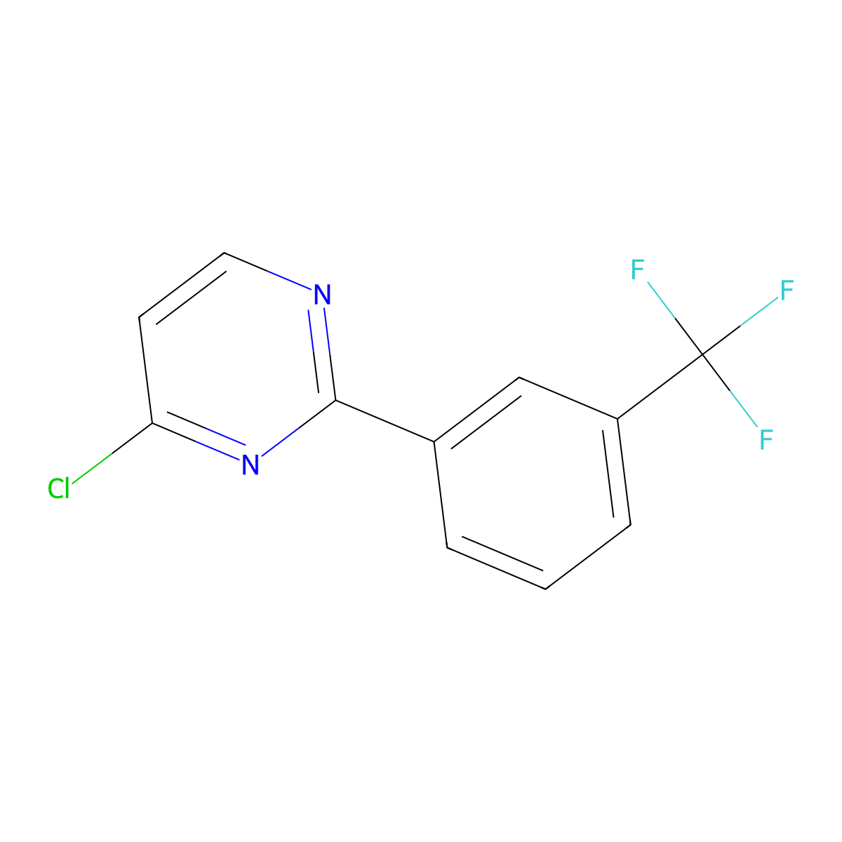 4-Chloro-2-[3-(trifluoromethyl)phenyl]pyrimidine molecular structure, CAS 125904-01-0