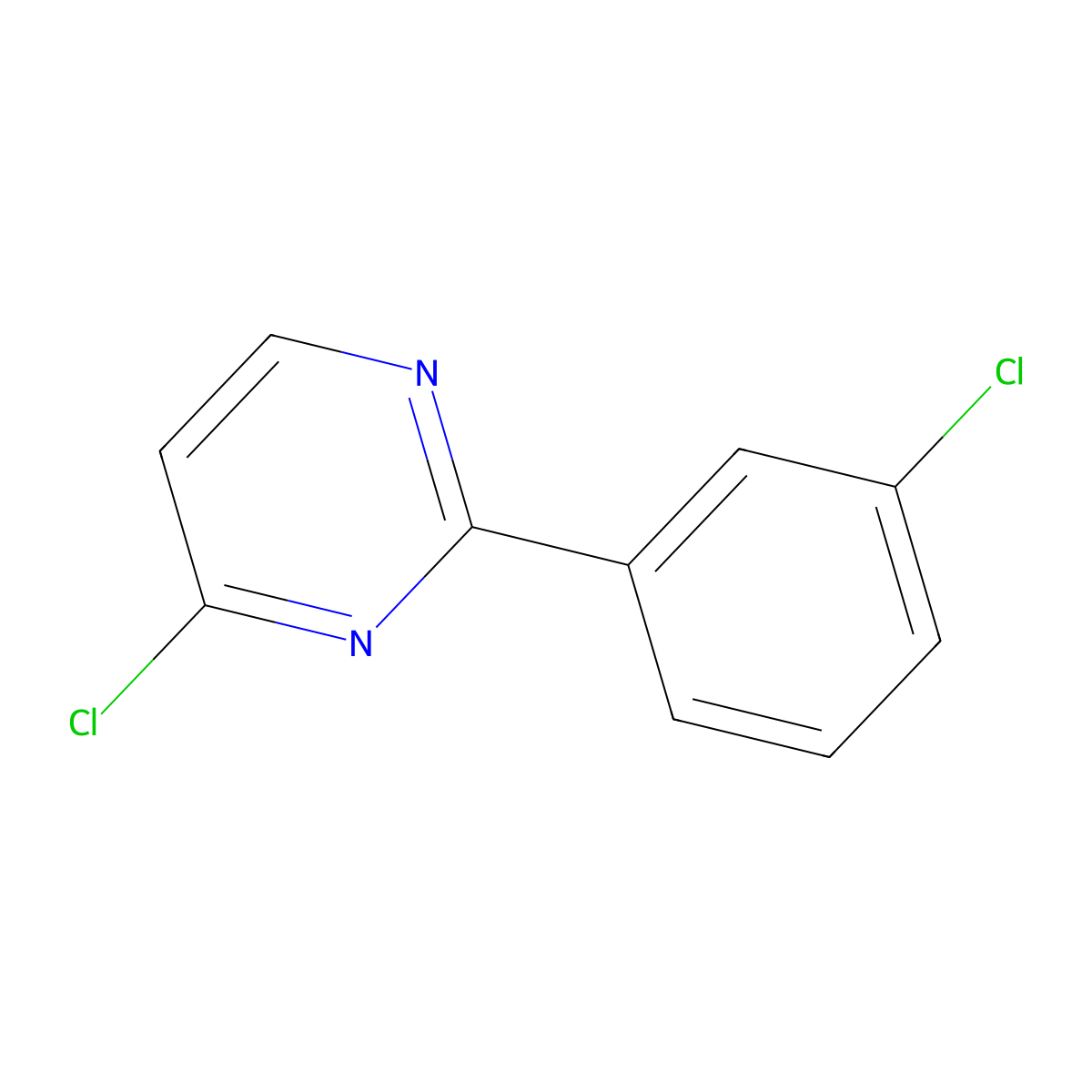 4-Chloro-2-(3-chlorophenyl)pyrimidine molecular structure, CAS 125904-02-1