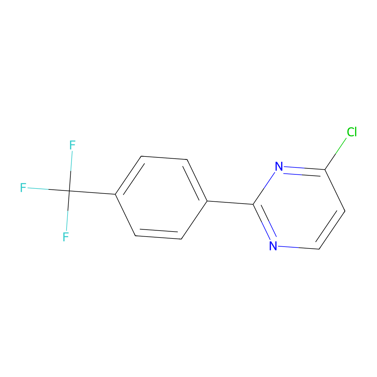 4-Chloro-2-[4-(trifluoromethyl)phenyl]pyrimidine molecular structure, CAS 125904-04-3
