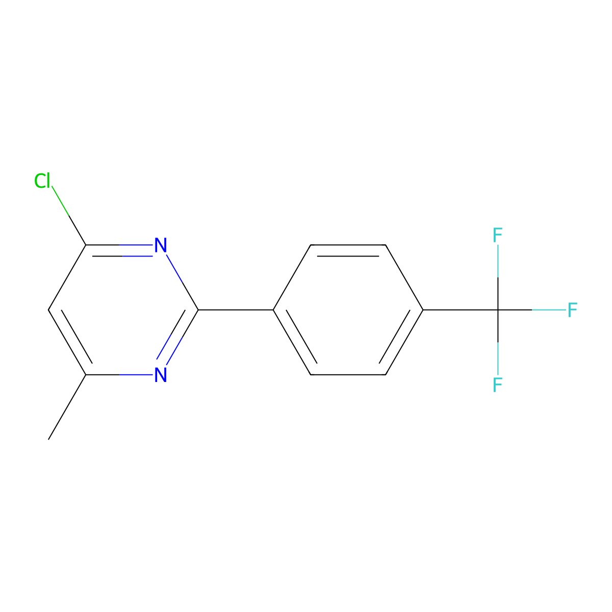 4-Chloro-6-methyl-2-[4-(trifluoromethyl)phenyl]pyrimidine molecular structure, CAS 125904-05-4