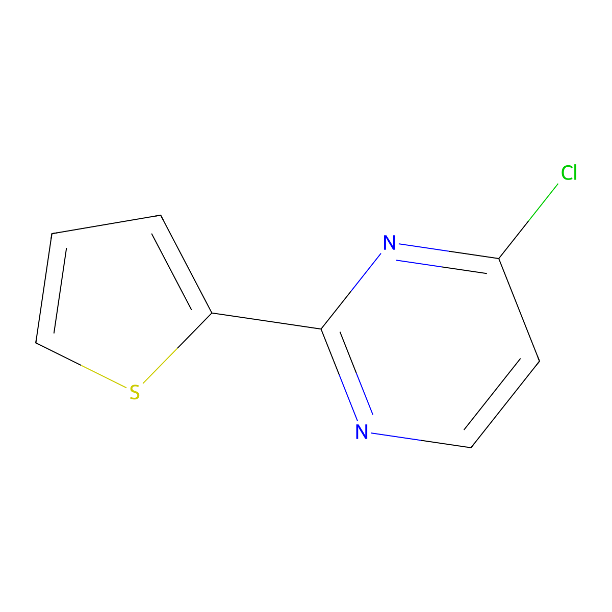 4-Chloro-2-(thiophen-2-YL)pyrimidine molecular structure, CAS 125904-07-6