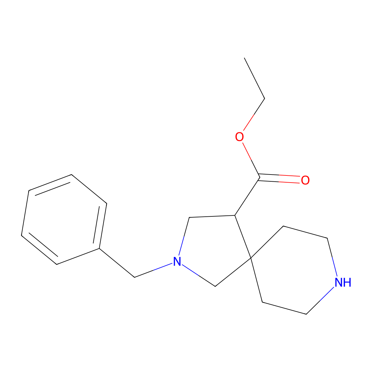 Ethyl 2-benzyl-2,8-diazaspiro[4.5]decane-4-carboxylate molecular structure, CAS 1259040-08-8
