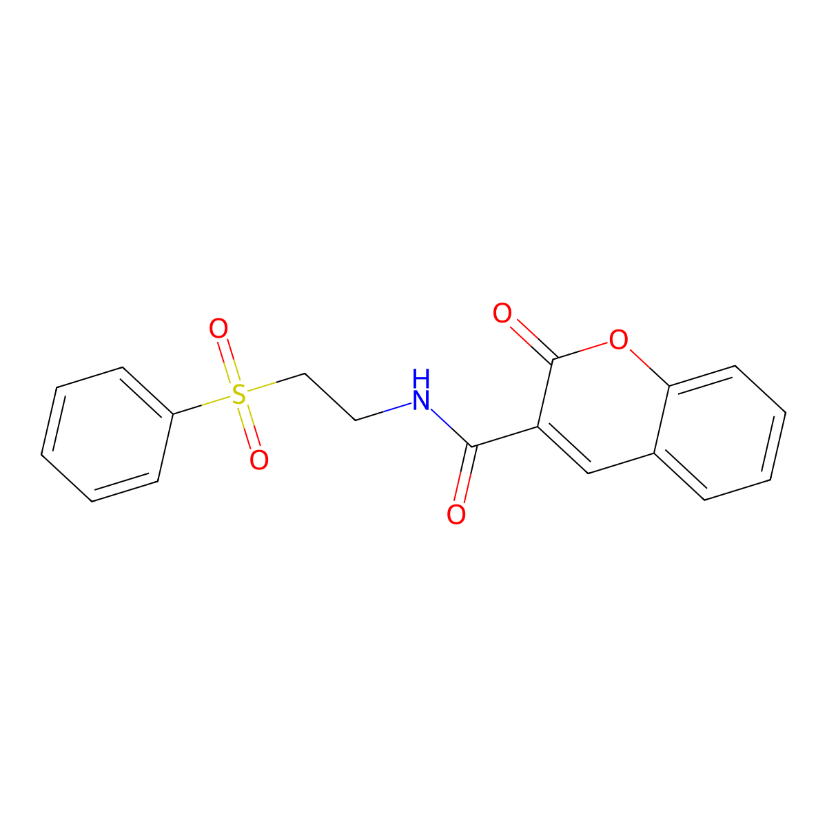 N-[2-(benzenesulfonyl)ethyl]-2-oxo-2H-chromene-3-carboxamide molecular structure, CAS 1259045-99-2