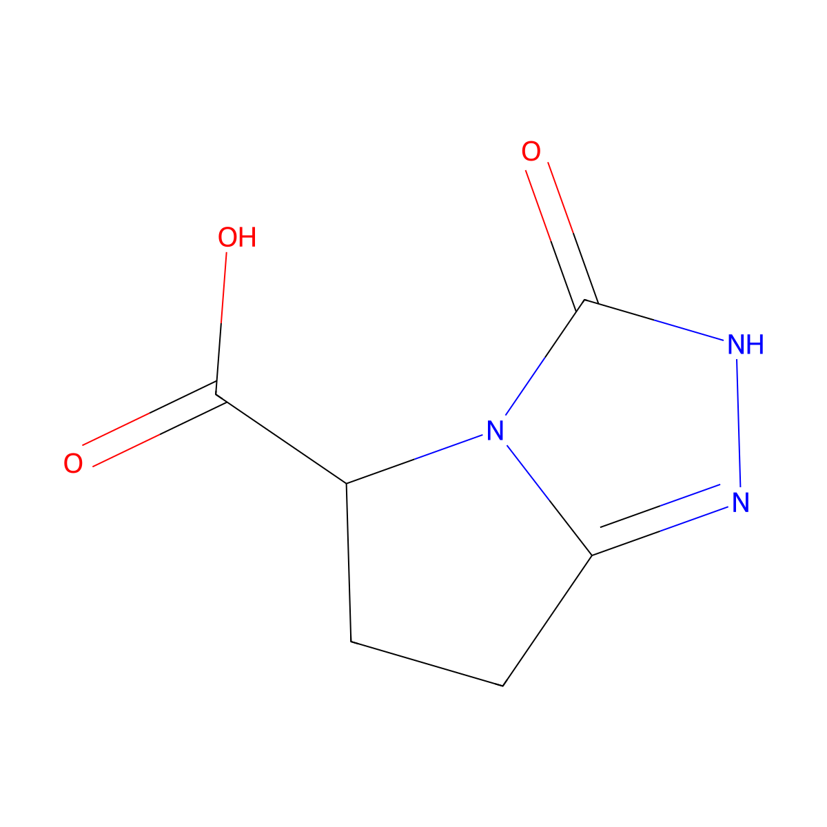 3-Oxo-2,5,6,7-tetrahydro-3H-pyrrolo[2,1-c][1,2,4]triazole-5-carboxylic acid molecular structure, CAS 1259055-33-8