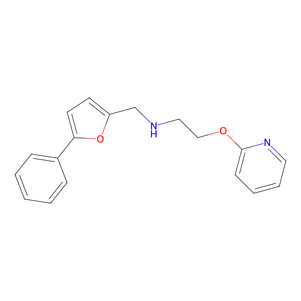 N-[(5-phenylfuran-2-yl)methyl]-2-(pyridin-2-yloxy)ethanamine molecular structure, CAS 1259055-38-3