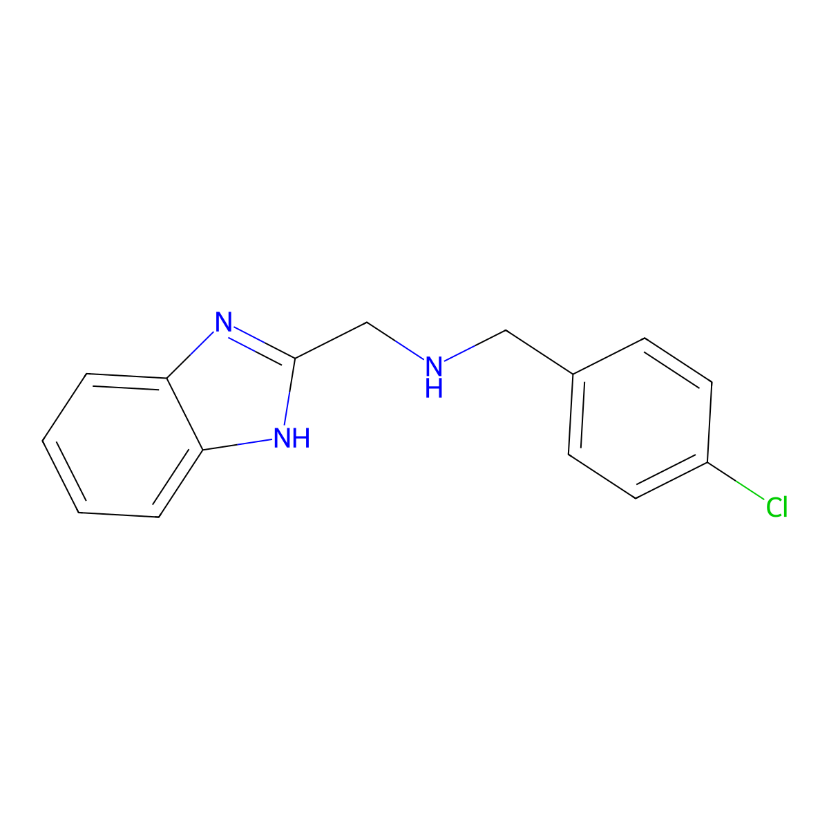 1H-benzimidazol-2-yl-N-(4-chlorobenzyl)methanamine molecular structure, CAS 1259055-53-2
