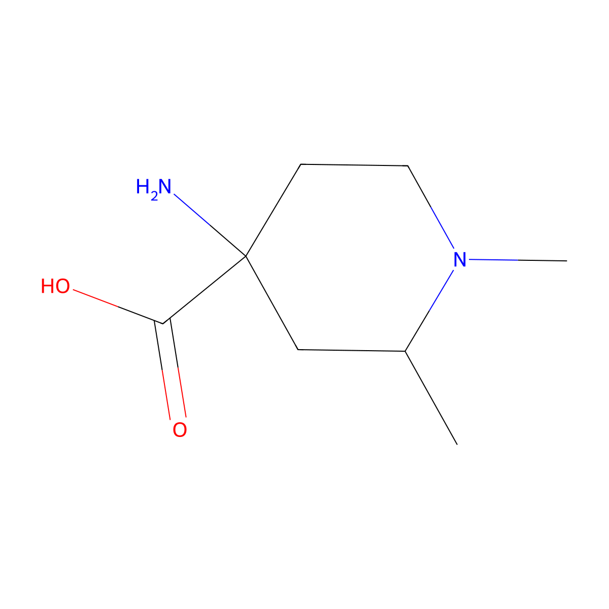 4-Amino-1,2-dimethylpiperidine-4-carboxylic acid molecular structure, CAS 1259055-68-9