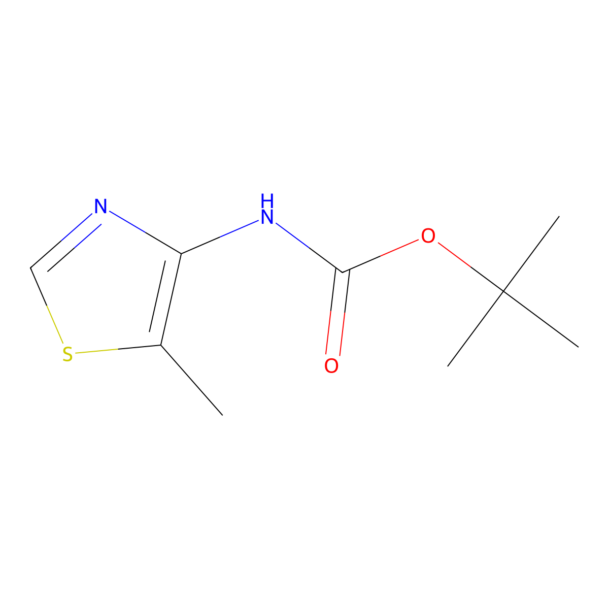 tert-Butyl (5-methylthiazol-4-yl)carbamate molecular structure, CAS 1259056-29-5