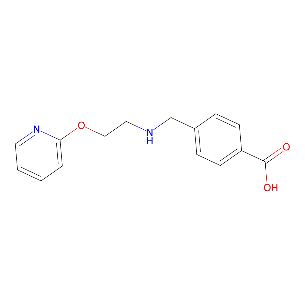 4-({[2-(2-Pyridinyloxy)ethyl]amino}methyl)benzoic acid molecular structure, CAS 1259056-62-6