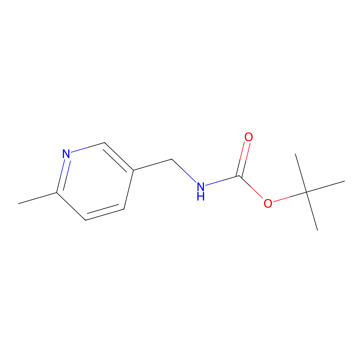 tert-butyl N-[(6-methylpyridin-3-yl)methyl]carbamate molecular structure, CAS 1259056-74-0