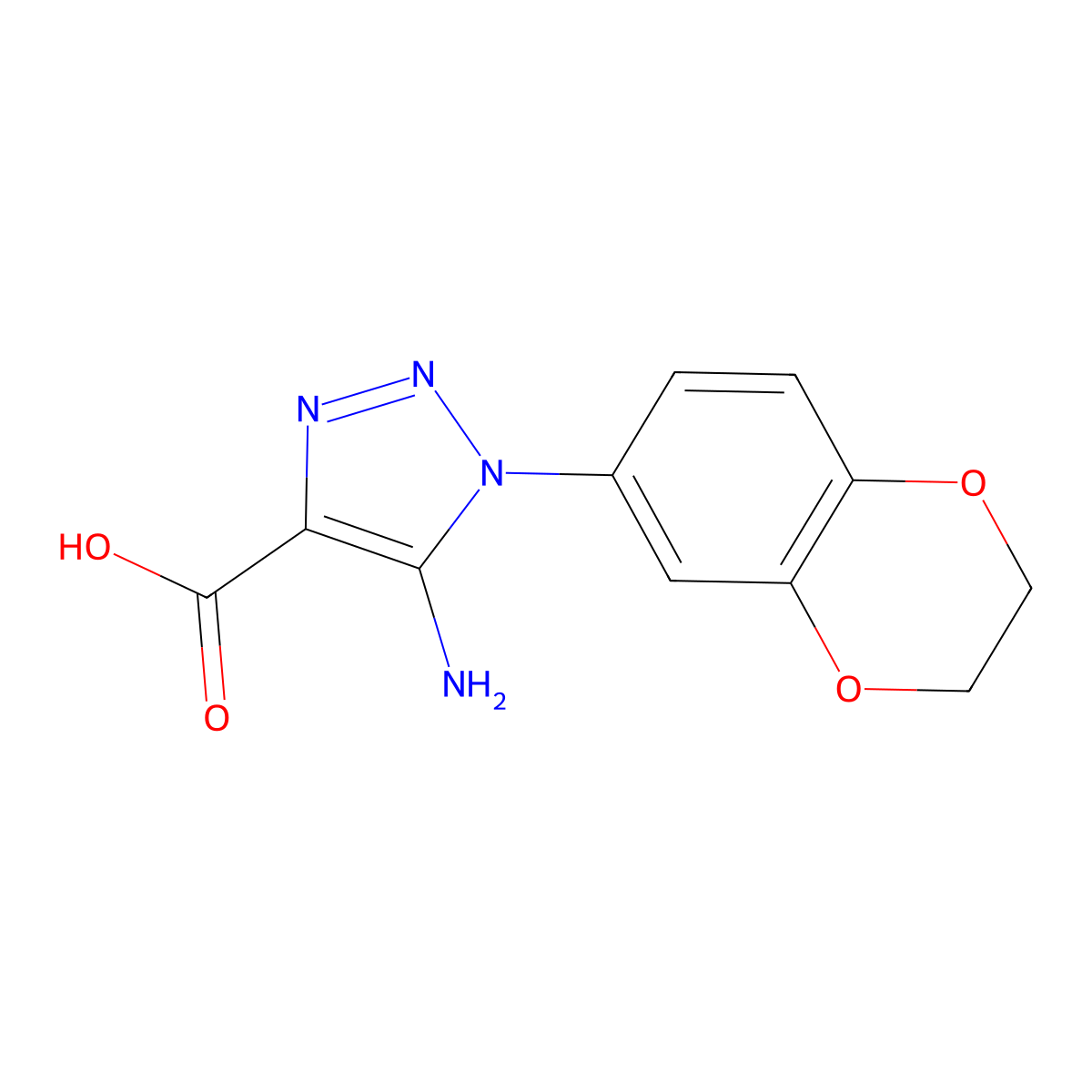 5-Amino-1-(2,3-dihydrobenzo[b][1,4]dioxin-6-yl)-1H-1,2,3-triazole-4-carboxylic acid molecular structure, CAS 1259057-93-6