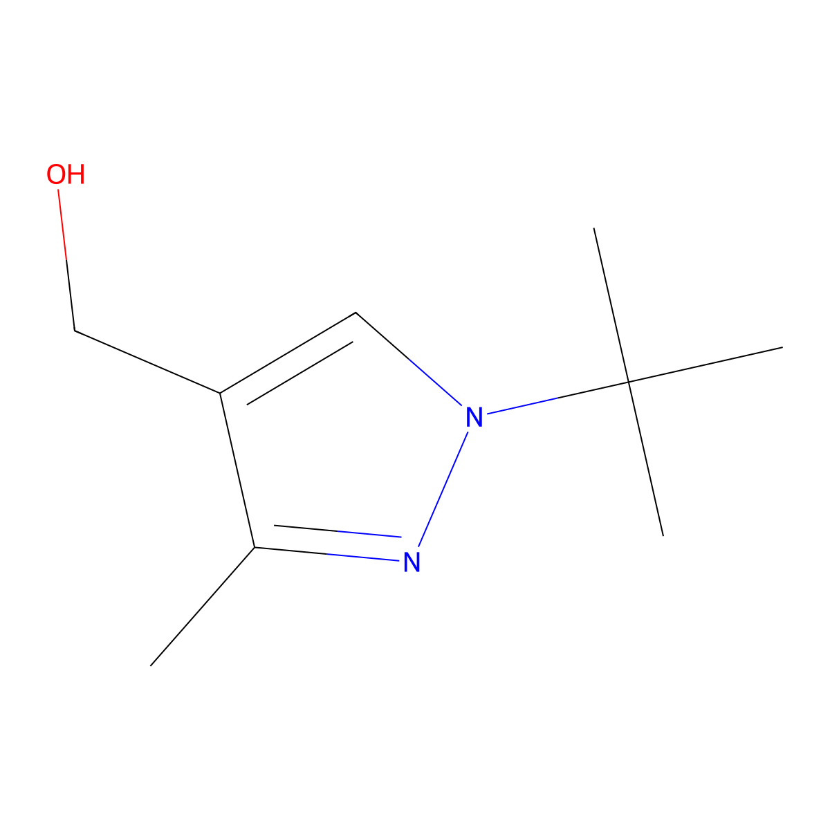 (1-tert-butyl-3-methyl-1H-pyrazol-4-yl)methanol molecular structure, CAS 1259058-08-6