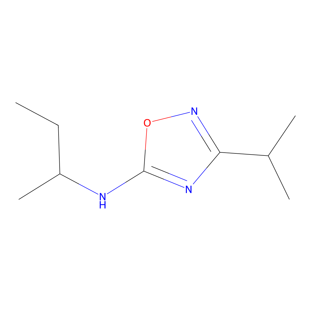 N-(Butan-2-YL)-3-(propan-2-YL)-1,2,4-oxadiazol-5-amine molecular structure, CAS 1259058-67-7