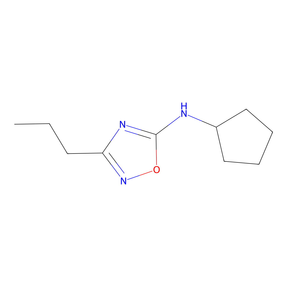 n-Cyclopentyl-3-propyl-1,2,4-oxadiazol-5-amine molecular structure, CAS 1259060-39-3