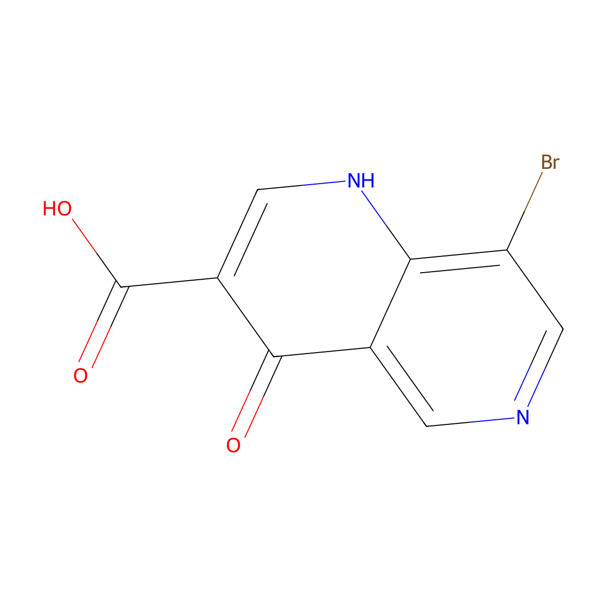 8-Bromo-4-hydroxy-1,6-naphthyridine-3-carboxylic acid molecular structure, CAS 1259060-69-9
